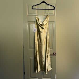 Haley Maxi Green Satin Dress